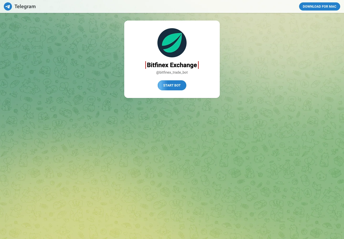 Публичная Telegram-страница Bitfinex Exchange