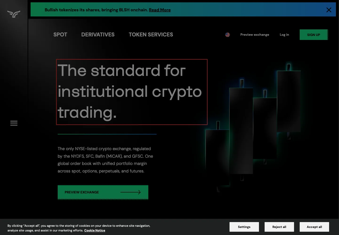 Главная страница Bullish