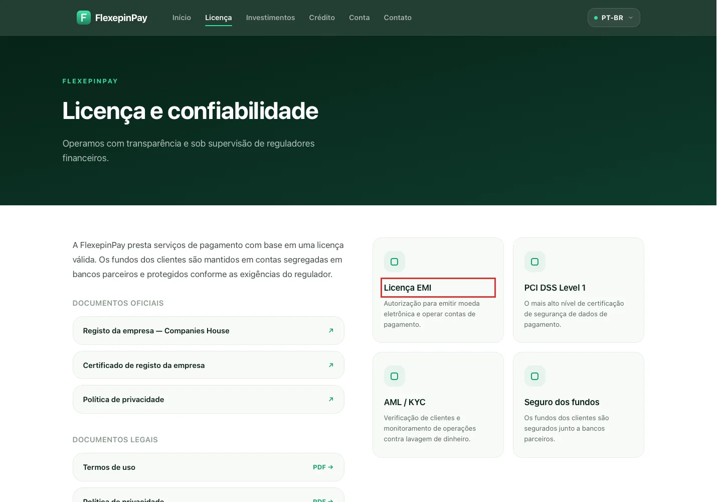 Заявления FlexepinPay о лицензировании