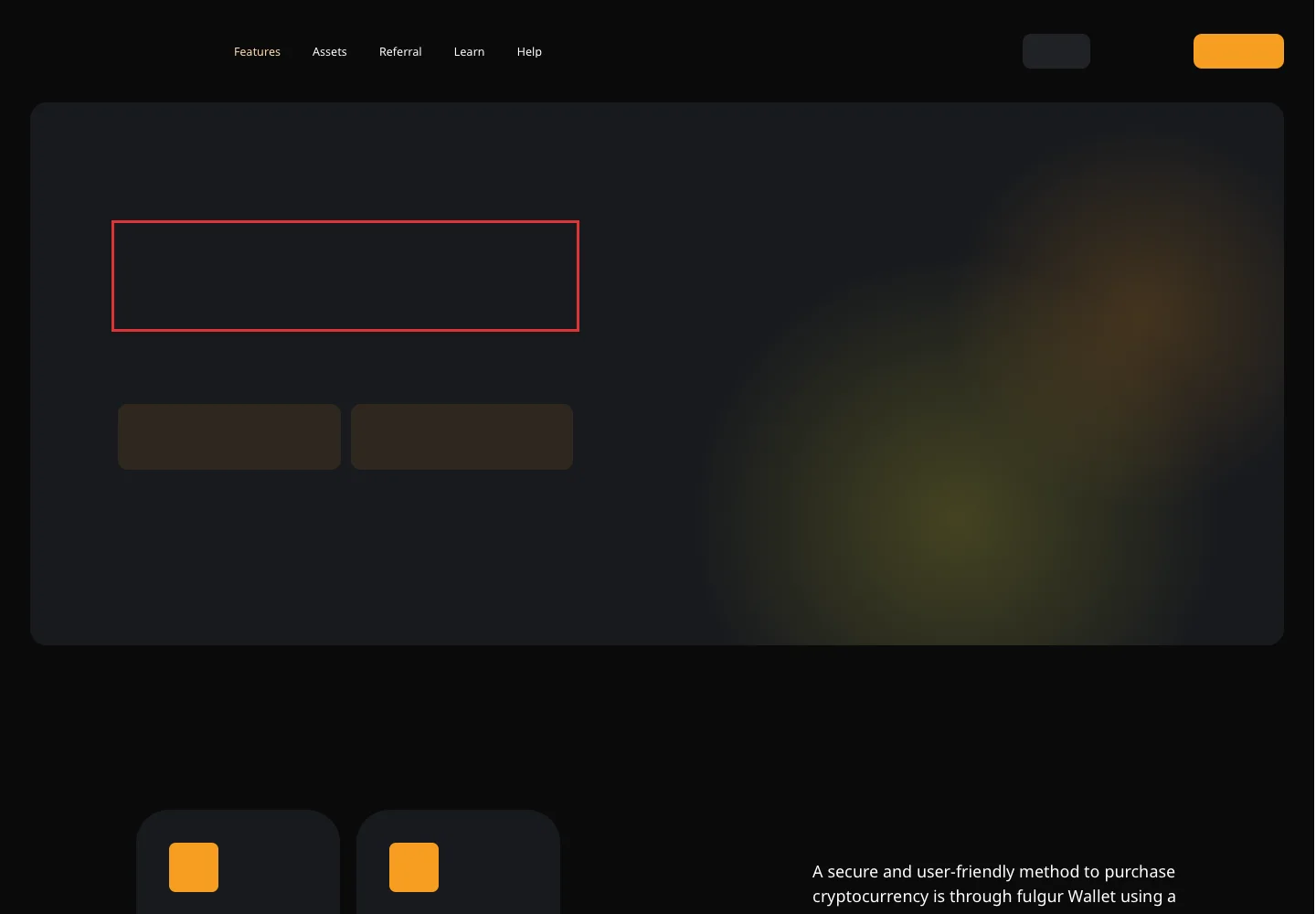 Главная страница Fulgur Wallet с описанием криптокошелька