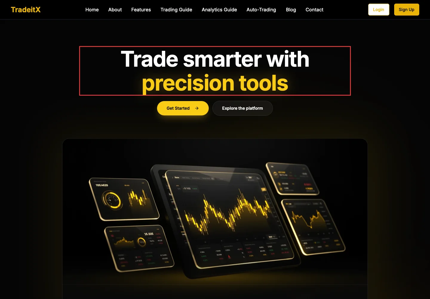 Главная страница Netapal с заявлением о торговой платформе